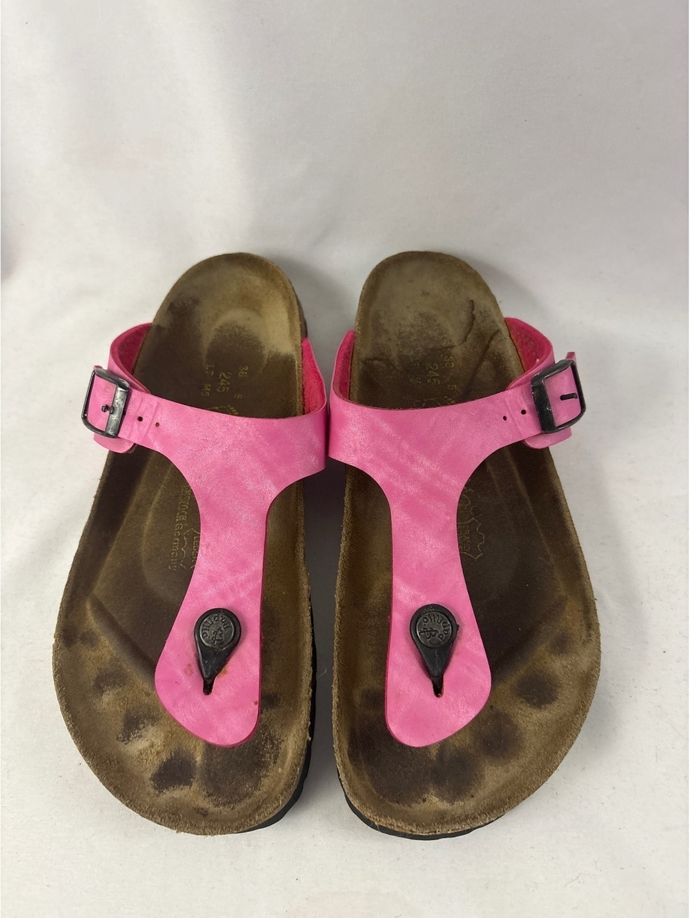 Papillio Gizeh Sandals Womens 38 US 7 Pink Birkenstock Thong Buckle